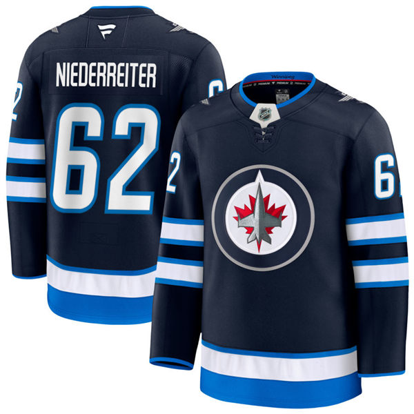 Men's Winnipeg Jets #62 Nino Niederreiter Fanatics Navy Home Player Jersey